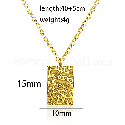 Модные женские ожерелья с подвесками в виде прямоугольников неправильной формы из нержавеющей стали 304 EN2201-1-1