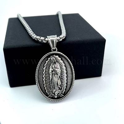 Греческая мифология панк религия нержавеющая сталь кулон Дева Мария ожерелья для мужчин GD4011-1