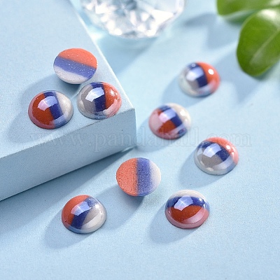 Непрозрачные стеклянные кабошоны X-GGLA-S038-12F-8mm-1