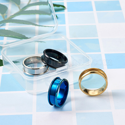 4 цвет настройки кольца из нержавеющей стали с рифлением для пальцев STAS-TA0001-26D-1