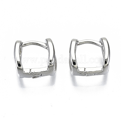 Латунные серьги обруча EJEW-S201-245P-1