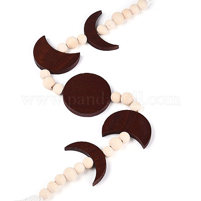 Деревянные украшения из бисера фазы луны HJEW-WH0047-09-1