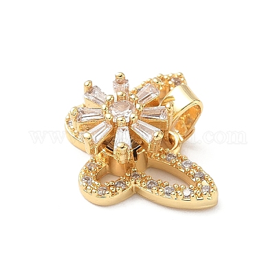 Вращающиеся подвески из латуни с микропаве из кубического циркония KK-M323-01E-G-1