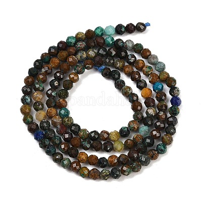 Натуральные бусы из хризоколлы и лазурита G-K373-B04-04-01-1