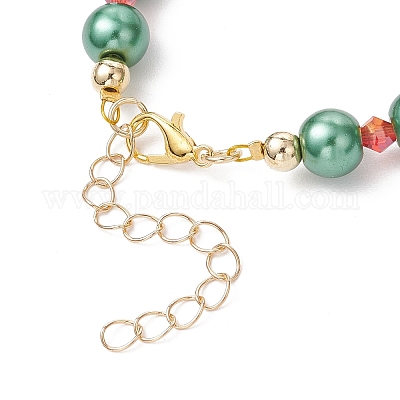 3шт 3 цвета рождественский сплав эмалированный браслет с подвесками BJEW-JB12075-1