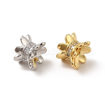 Стойки обшивки латунь микро проложить кубического циркония бусы KK-C010-08-1