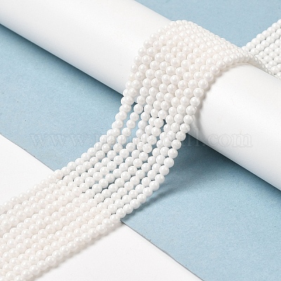 Нити бусины с имитацией жемчуга кубического циркония ZIRC-P109-03A-09-1