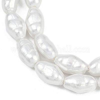 Нити бусин из искусственного жемчуга с гальваническим покрытием из фарфора BSHE-Z009-09-1