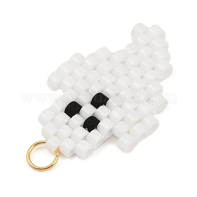 Тематика хэллоуина цилиндрические стеклянные бусины PALLOY-MZ00772-1