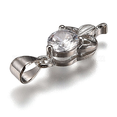 Латунные микропаве прозрачные подвески с фианитом ZIRC-Z013-12P-1