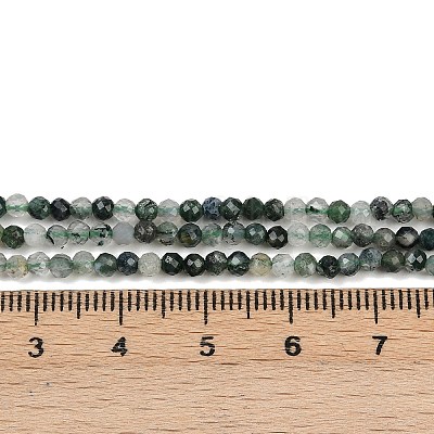 Природные моховой агат бисер нитей G-A129-3mm-01-1