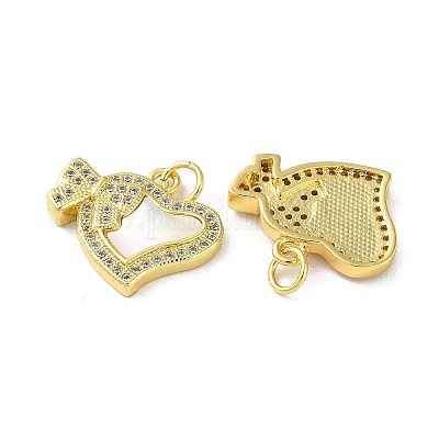 Подвески из латуни с микро-паве ко Дню святого Валентина KK-B083-41B-G-1