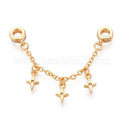 925 удлинитель цепочки из стерлингового серебра с микропаве из прозрачных кубических цирконий STER-N016-54G-1