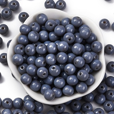 Непрозрачные цветные стеклянные бусины SEED-Z004-P8MM-09-1