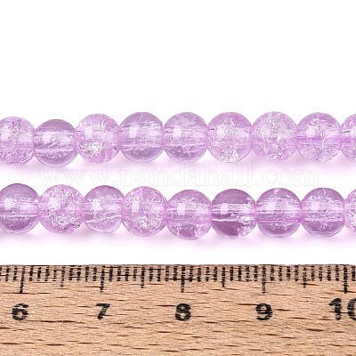 Окрашенного распылением треск стеклянные бусы нити CCG-Q002-6mm-04-1