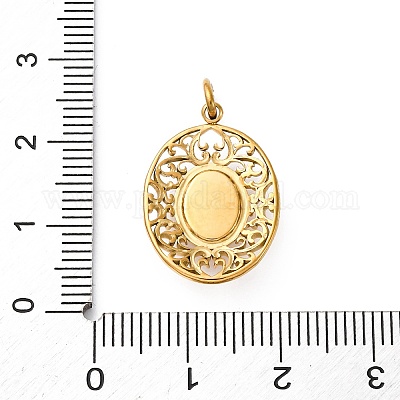 Подвески овальной формы из нержавеющей стали 304 с натуральным ракушечным паве STAS-I331-33G-1