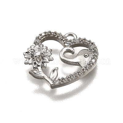 Латунные микропаве прозрачные подвески с фианитом&nbsp;LS-KK-G530-01C-P-1