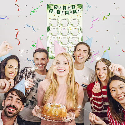 2шт многоразовые плакаты с надписью «С Днем Рождения» AJEW-WH0671-009-1