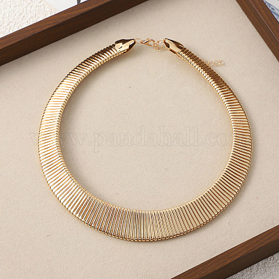 Широкие ожерелья-чокеры из сплава для женщин NJEW-C090-01G-1