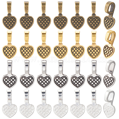 200 шт. 4-цветные плоские клеевые скобы из сплава в тибетском стиле FIND-SP0001-84-1