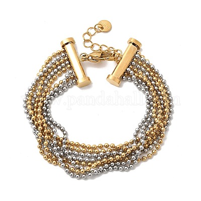 Многорядные браслеты из нержавеющей стали 304 BJEW-C137-01GP-1