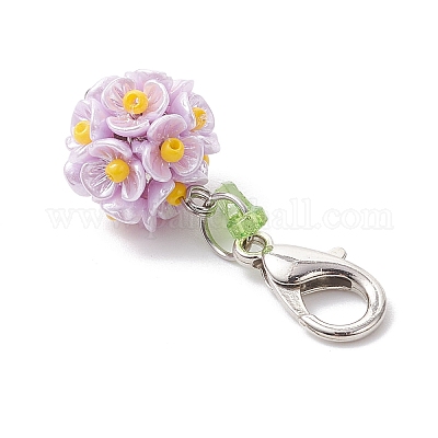 Подвесные украшения из искусственной жемчуга в виде цветка HJEW-MZ00380-1