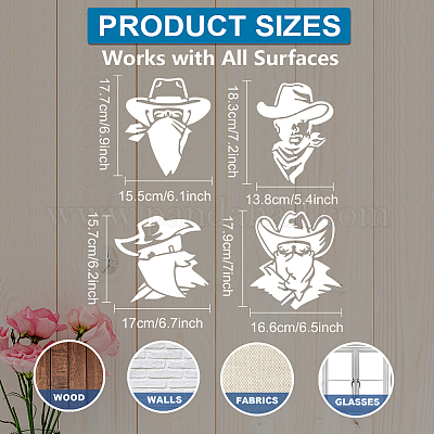 1 набор трафаретов для рисования с изображением питомца ковбоя DIY-MA0005-58B-1