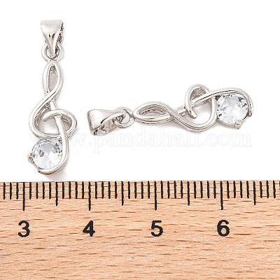 Музыкальная нота настоящая платина с латунным покрытием кубического циркония подвески ZIRC-R014-09-1