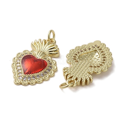 Латунные микропаве прозрачные подвески с фианитом KK-H466-05G-02-1