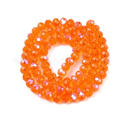 Стеклянные бусины с гальваническим покрытием  EGLA-A044-T6mm-L25-1