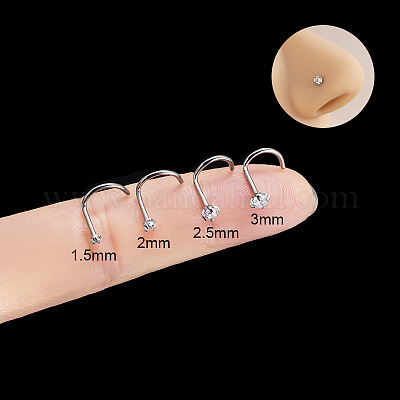 G23 титан микропаве прозрачный кубический цирконий плоские круглые кольца для носа рыбий хвост WG58C3D-04-1