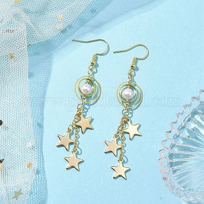 Латунь болтающиеся серьги EJEW-TA00478-1