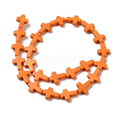 Нити из синтетических бирюзовых бусин G-P507-06D-1