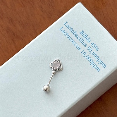 Серьги-гвоздики с розовыми кубическими цирконами из латуни FS-WG47071-02-1