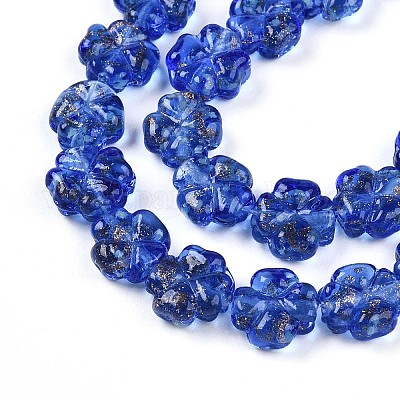 Светящиеся стеклянные бусины ручной работы из золотой фольги FOIL-N029-01H-1