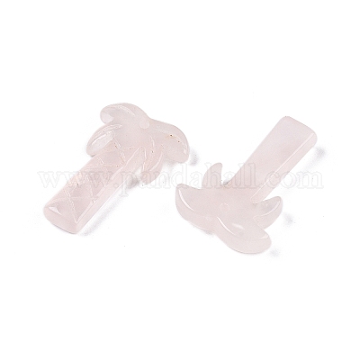 Подвески из кокосовой пальмы из натурального розового кварца G-N342-02I-1