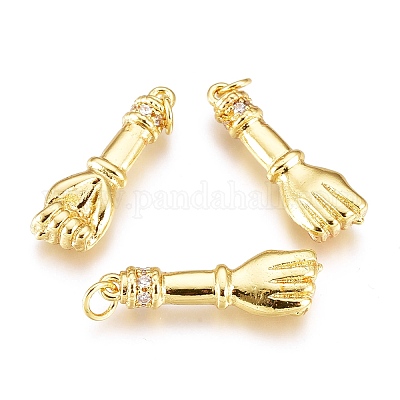 Латунные микропаве прозрачные подвески с фианитом KK-I674-16G-1