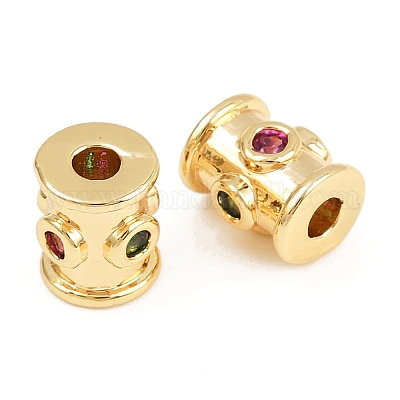 Латунные микро проложить кубического циркония бусы KK-H078-17G-1