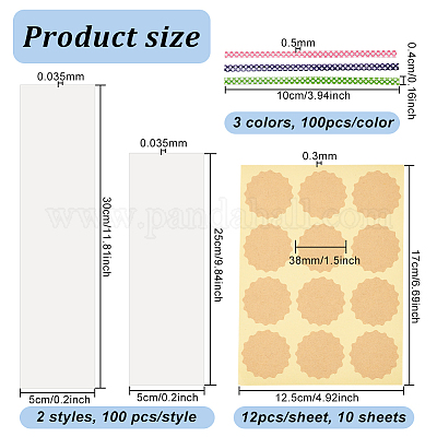 Целлофановый упаковочный пакет opp 300шт 3 размера DIY-OC0010-27-1