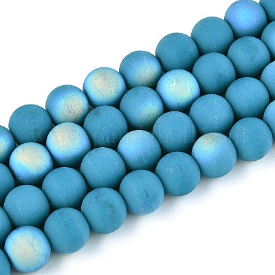 Нити из матовых непрозрачных стеклянных бусин GLAA-T032-P8mm-MBB13A-1