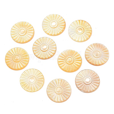 Резные кабошоны из натуральной желтой ракушки SSHEL-B006-01A-A-1