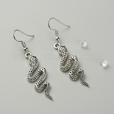 Длинные серьги с подвесками из сплава змеи для женщин EJEW-WH0018-22-1