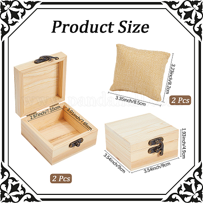 2 шт. деревянные коробки для хранения ювелирных изделий с 2 шт. тканевыми подушечками для браслетов и часов CON-BBC0001-16A-1