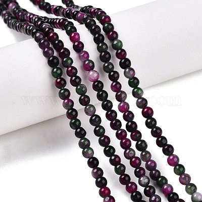 Окрашенные природные белый нефрит бисер пряди G-T140-4mm-A01-1