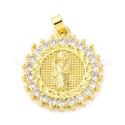 Латунные подвески с кубическим цирконием KK-D536-14G-1