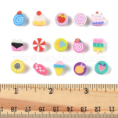 100шт 2 стиля ручной работы бусины из полимерной глины CLAY-FP0001-11A-1