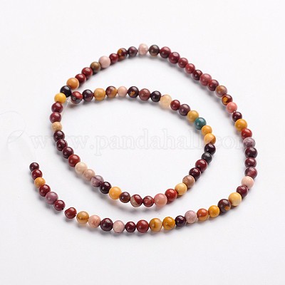 Круглый природных драгоценных камней mookaite шарик нити G-J333-06-4mm-1