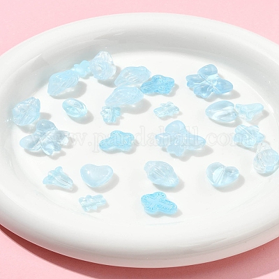 120 шт. 8 вида прозрачных стеклянных бусин-спрей GLAA-FS0002-21-1