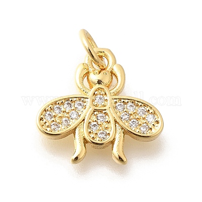 Латунные микропаве прозрачные подвески с фианитом KK-L225-039G-1