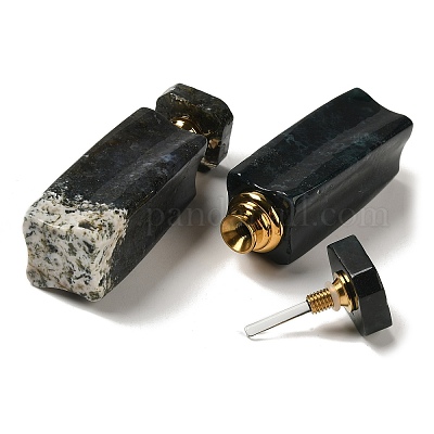 Флакон для духов с капельницей из натурального мохового агата DJEW-H010-01P-04-1